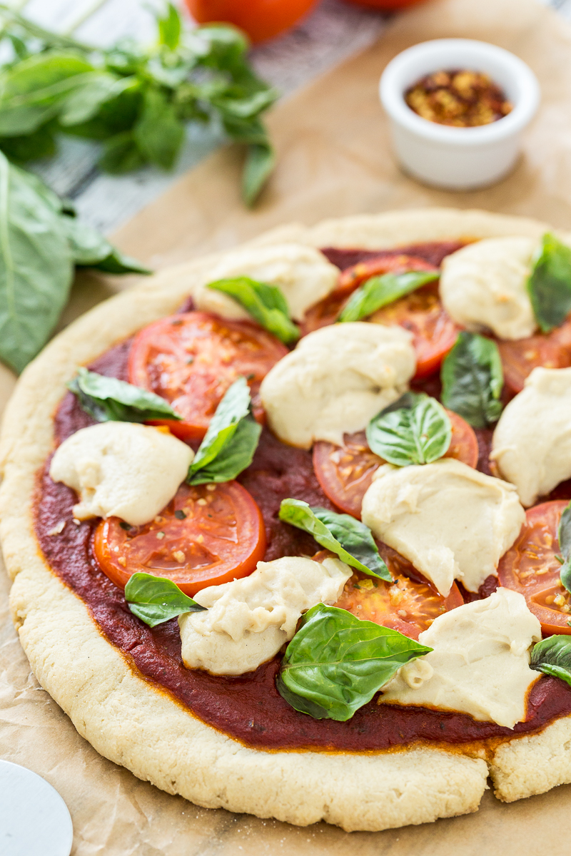 Vegan Margherita Pizza with Gluten-Free Pizza Crust