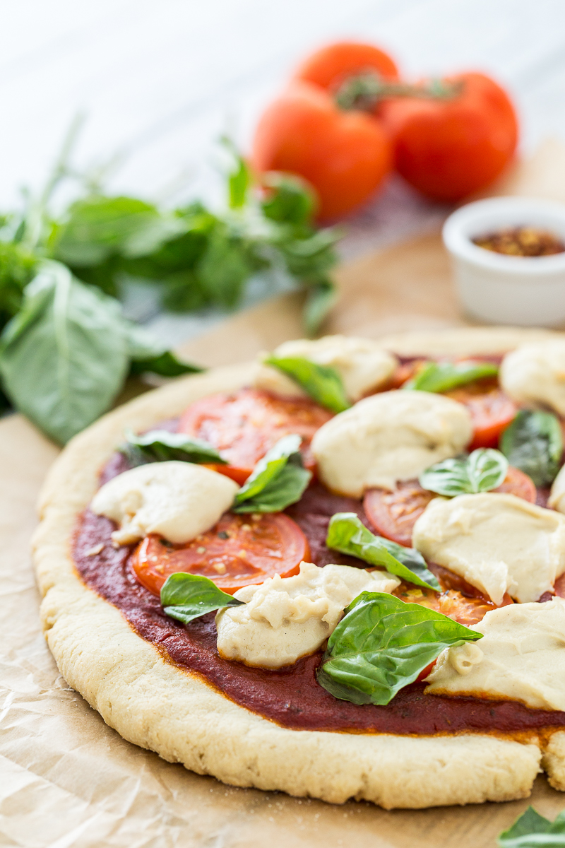 Vegan Margherita Pizza with Gluten-Free Pizza Crust