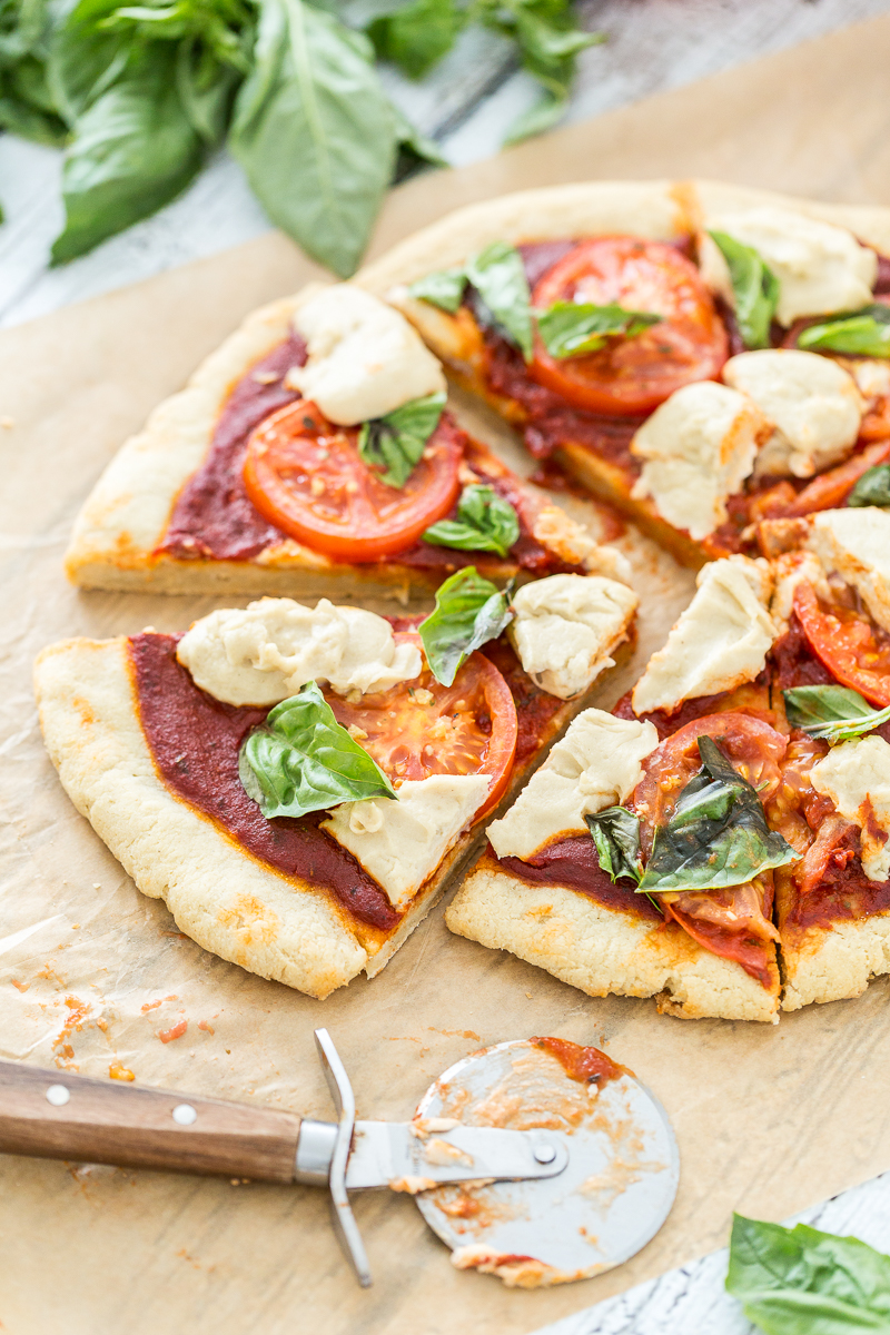 Vegan Margherita Pizza with Gluten-Free Pizza Crust