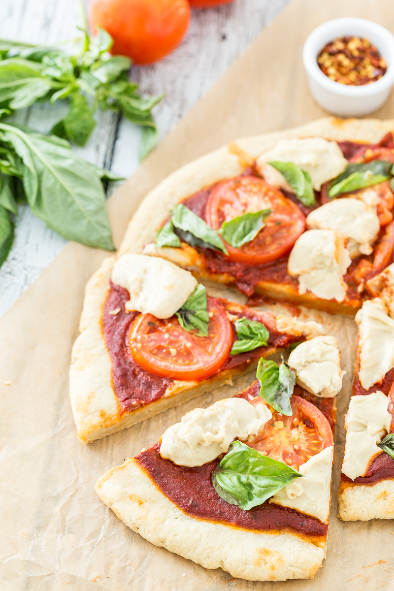 Vegan Margherita Pizza with Gluten-Free Pizza Crust