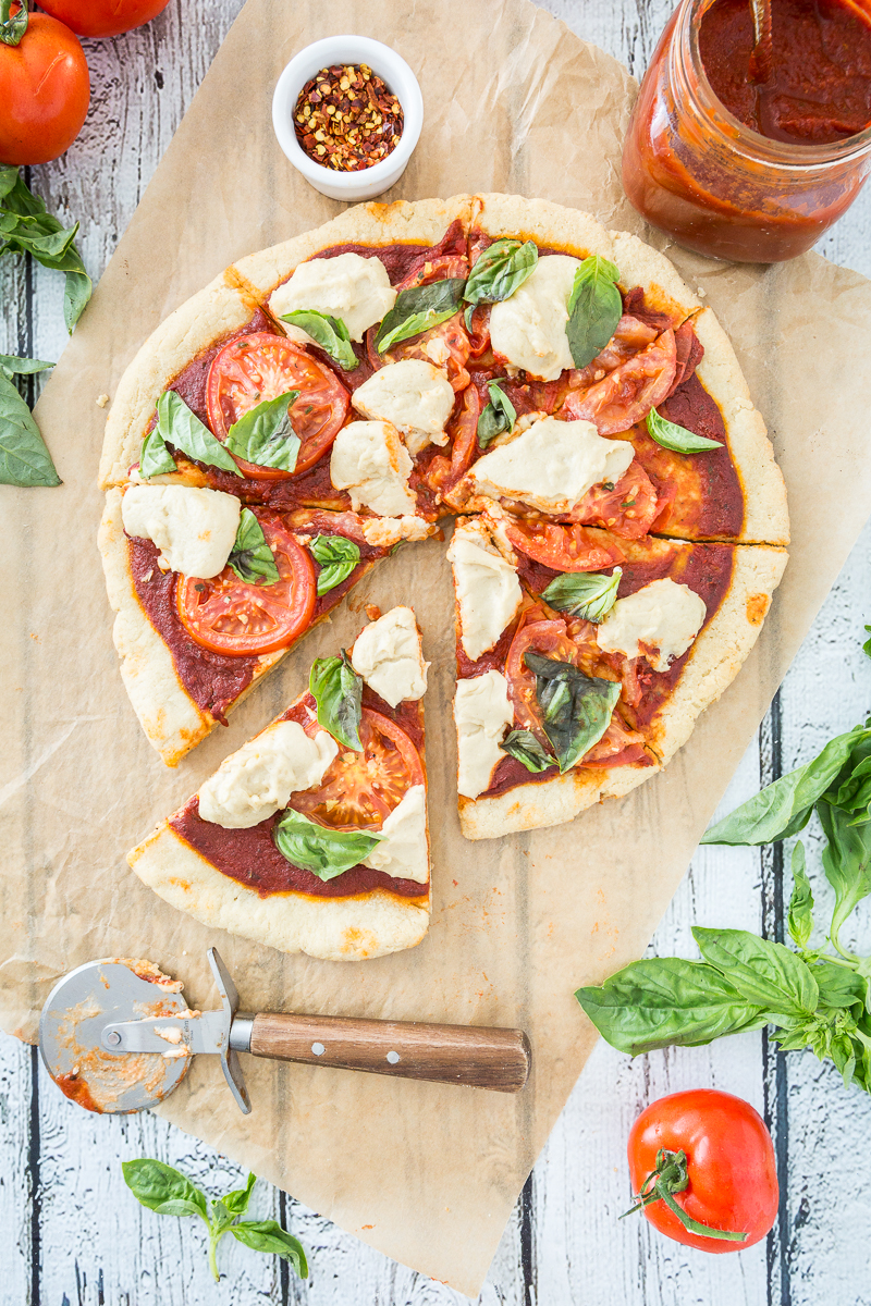 Vegan Margherita Pizza with Gluten-Free Pizza Crust