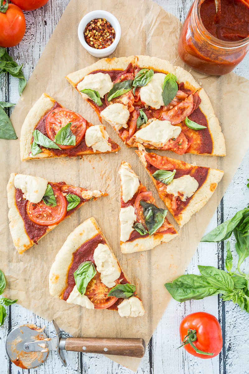 Vegan Margherita Pizza with Gluten-Free Pizza Crust