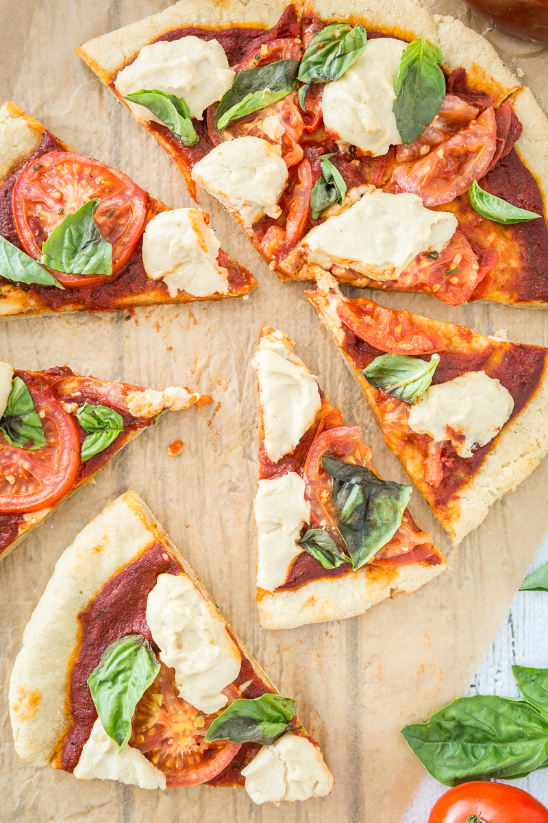 Vegan Margherita Pizza with Gluten-Free Pizza Crust