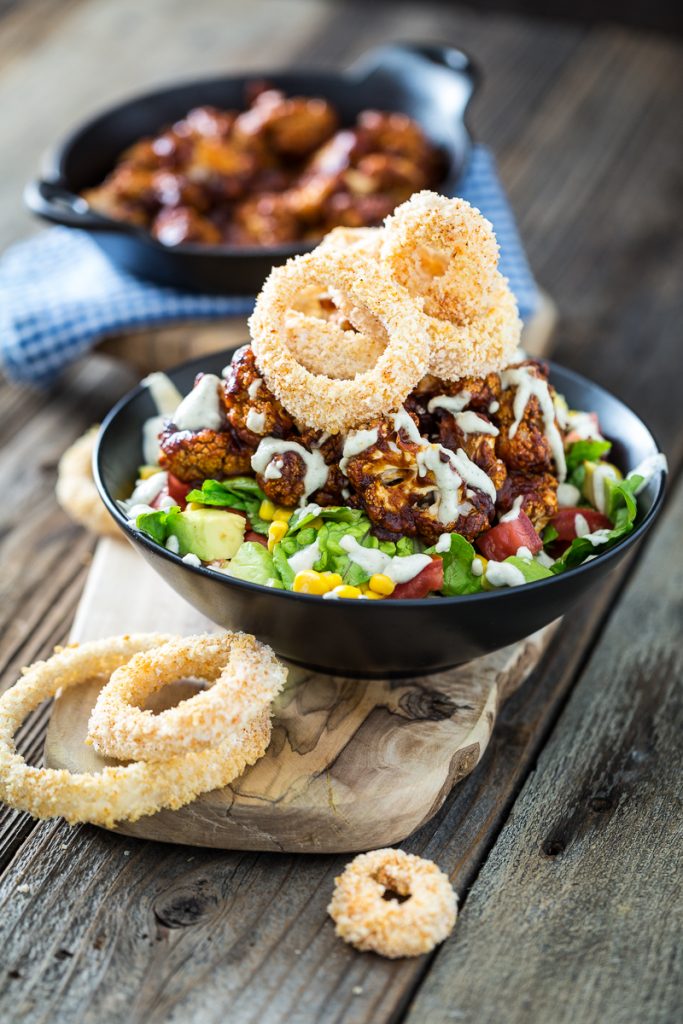 BBQ Cauliflower Salad with Zesty Ranch Dressing