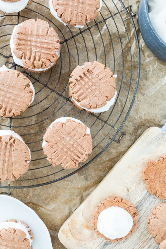 Vegan, Gluten-free Fluffernutter Cookies