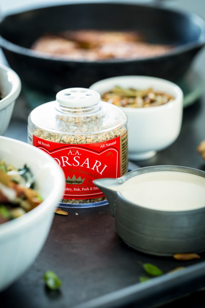 Orange Ginger Pan-Fried Tofu Bowl with Yogurt Tahini Sauce