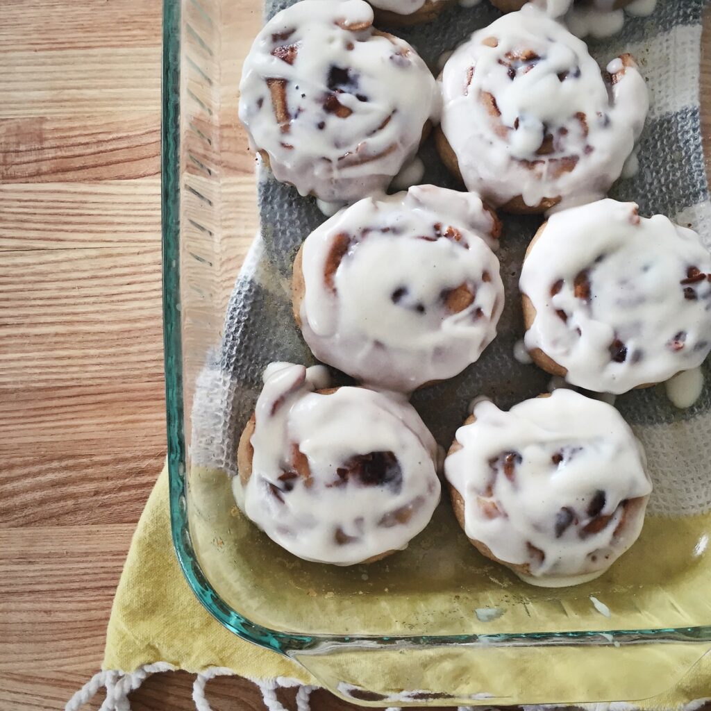 Vegan, gluten-free cinnamon rolls