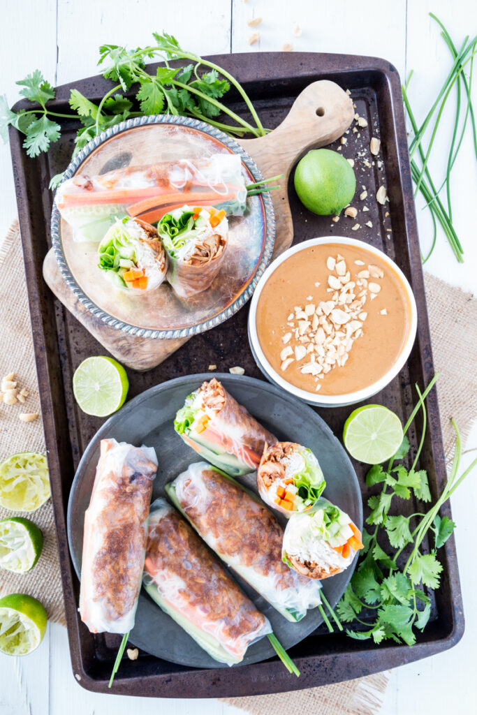 Jackfruit Vietnamese Summer Rolls with Hoisin Peanut Sauce