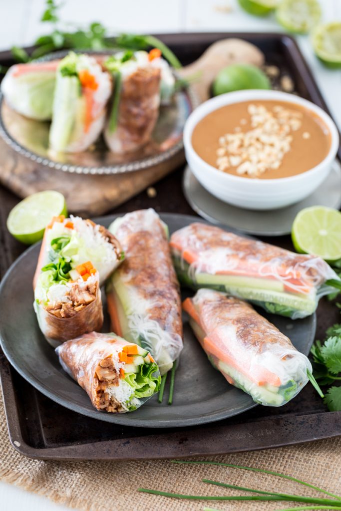 Jackfruit Vietnamese Summer Rolls with Hoisin Peanut Sauce