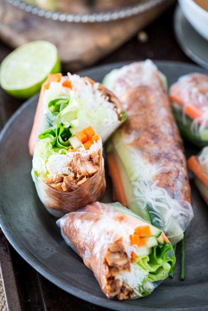 Jackfruit Vietnamese Summer Rolls with Hoisin Peanut Sauce