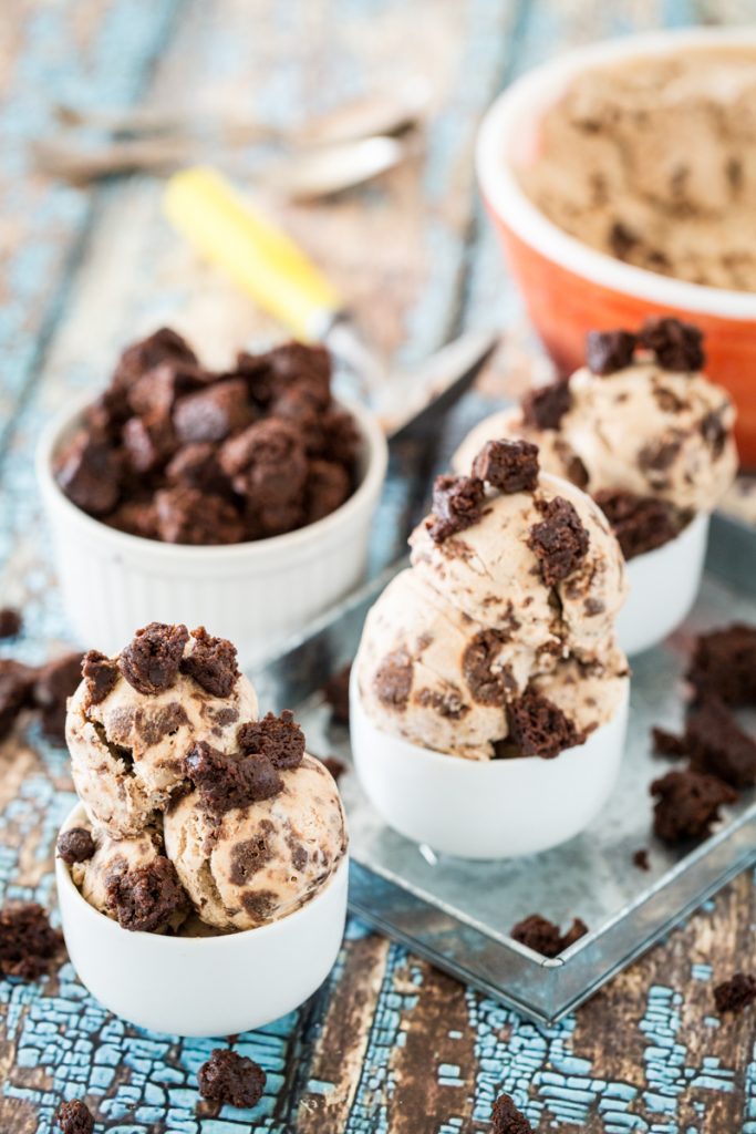 Vegan Peanut Butter-Caramel-Brownie Chunk Ice Cream