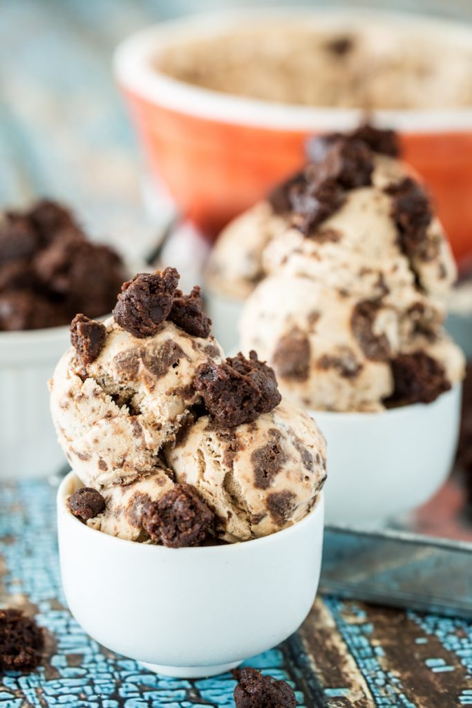 Vegan Peanut Butter-Caramel-Brownie Chunk Ice Cream