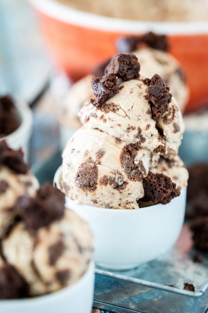 Vegan Peanut Butter-Caramel-Brownie Chunk Ice Cream