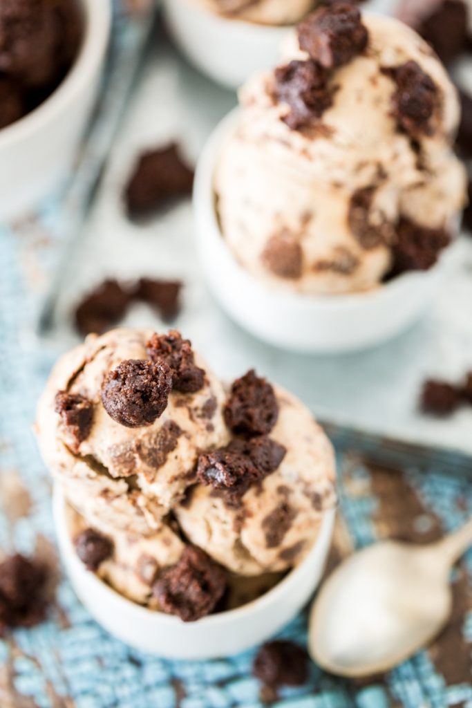 Vegan Peanut Butter-Caramel-Brownie Chunk Ice Cream