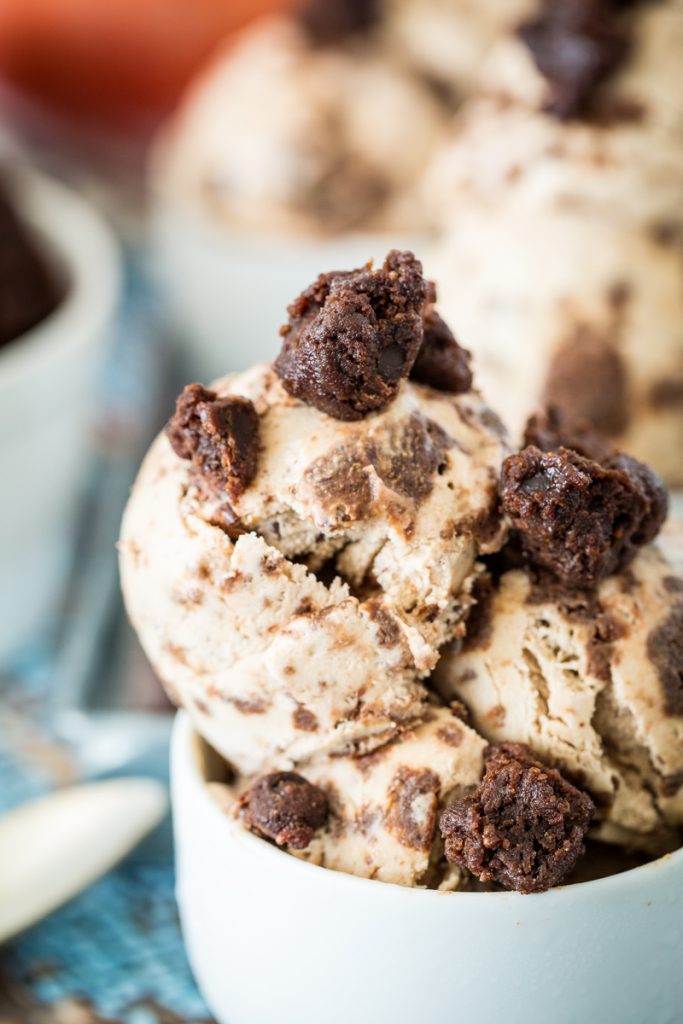 Vegan Peanut Butter-Caramel-Brownie Chunk Ice Cream