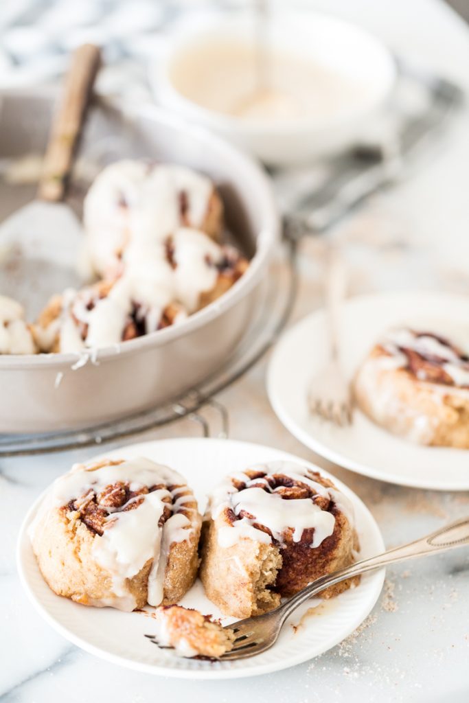 Gluten Free Vegan Cinnamon Rolls with Cream Cheese Icing