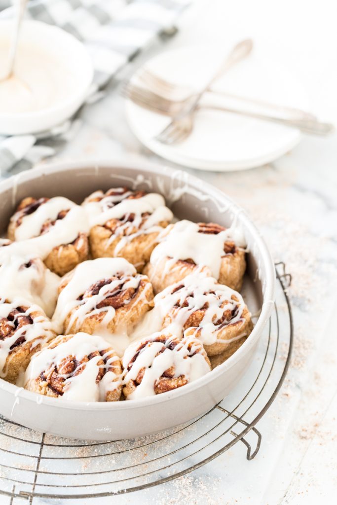 Gluten Free Vegan Cinnamon Rolls with Cream Cheese Icing