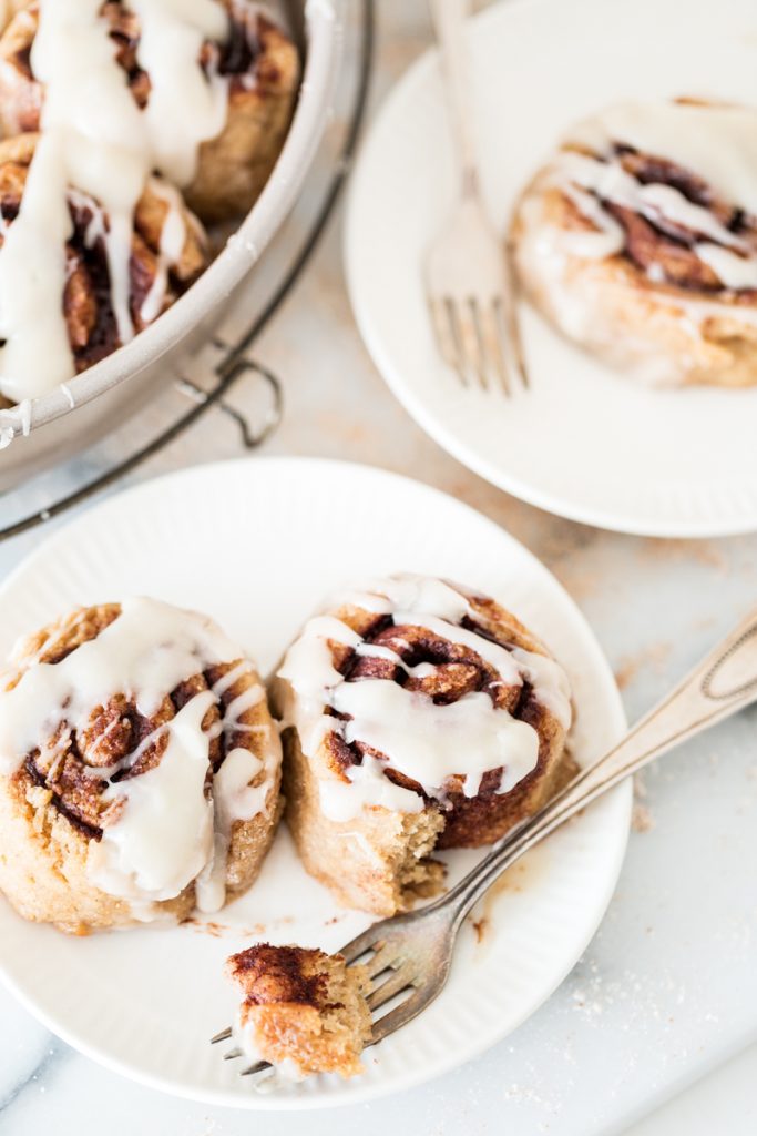 Gluten Free Vegan Cinnamon Rolls with Cream Cheese Icing