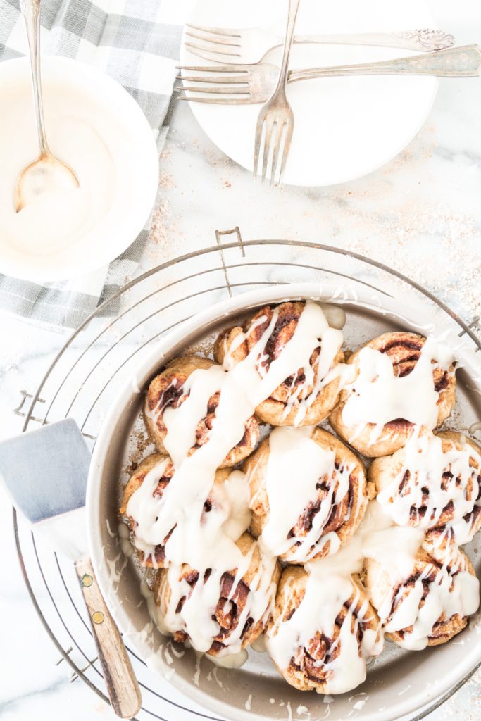 Gluten Free Vegan Cinnamon Rolls with Cream Cheese Icing