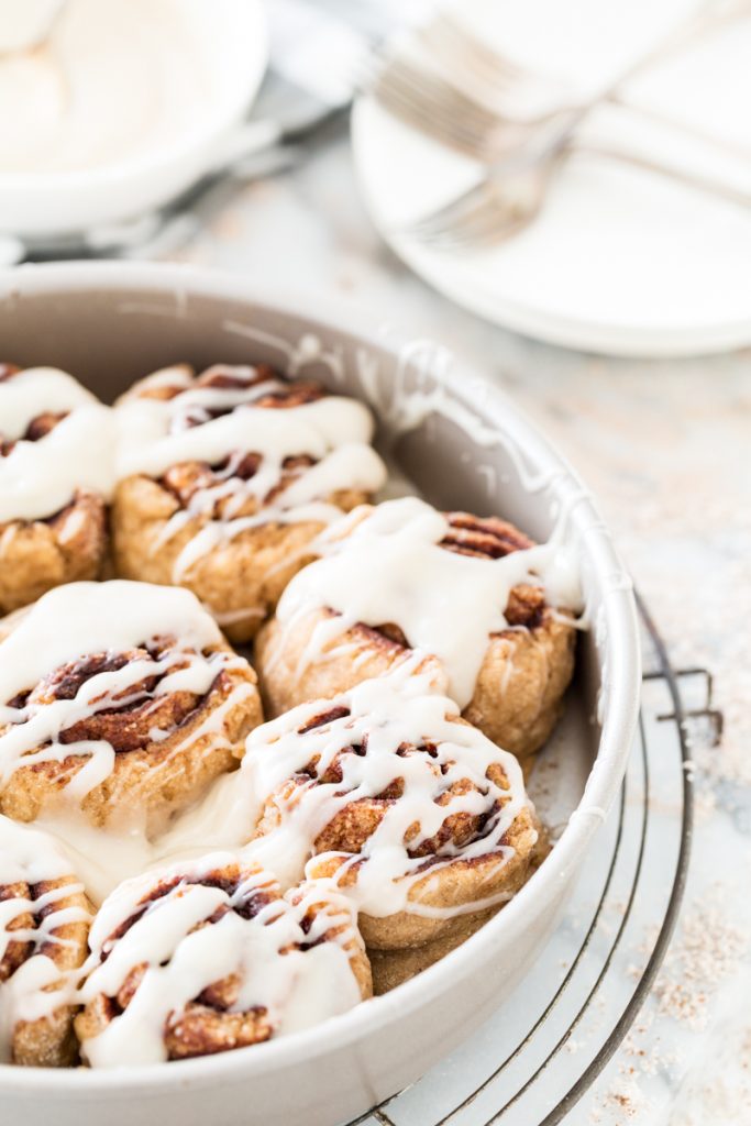 Gluten Free Vegan Cinnamon Rolls with Cream Cheese Icing