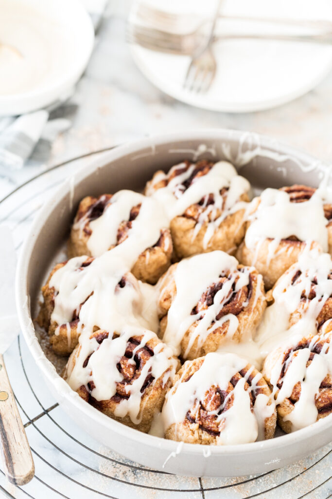 Gluten Free Vegan Cinnamon Rolls with Cream Cheese Icing