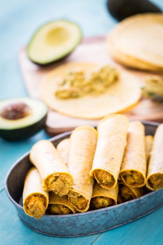 Chickpea Avocado Taquitos