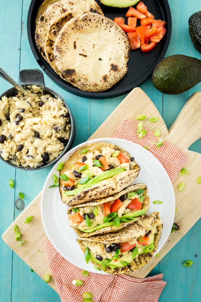 Vegan Black Bean Nacho Mac and Cheese Tacos