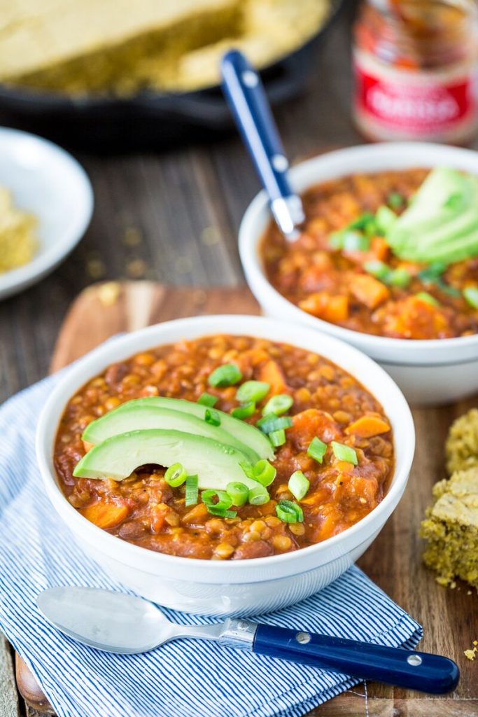 Harissa Sweet Potato & Lentil Chili