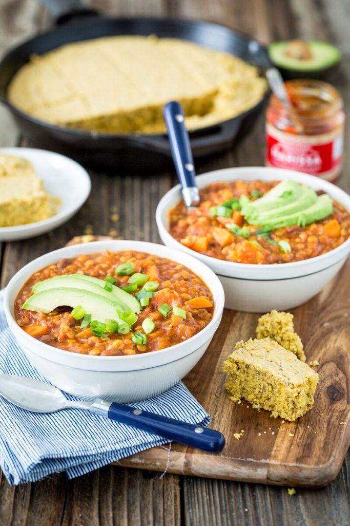 Harrisa Sweet Potato & Lentil Chili