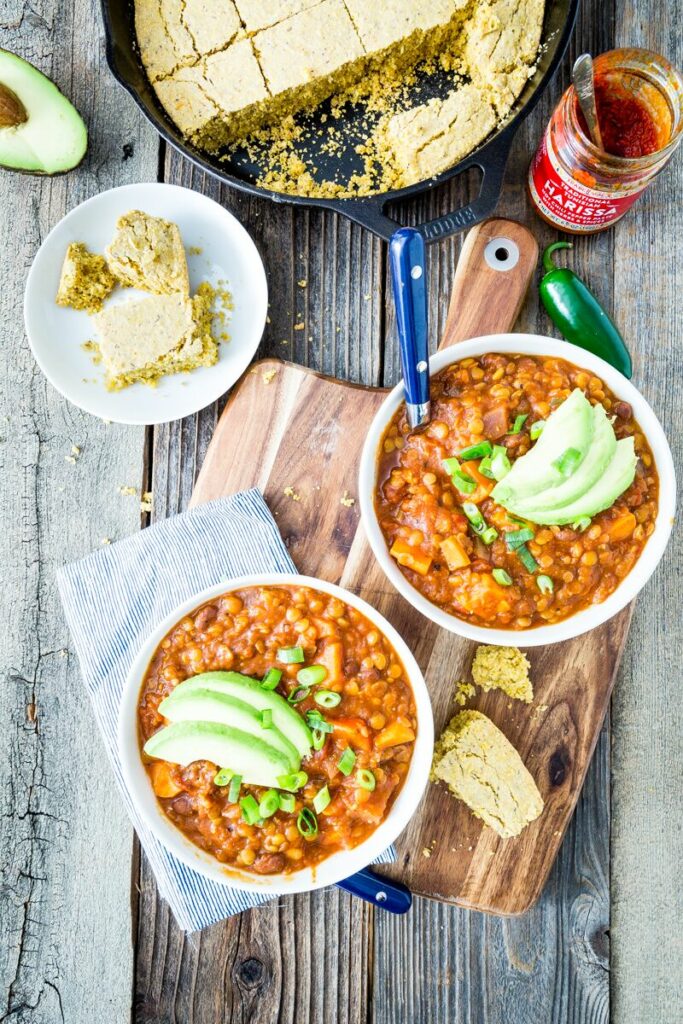 Harrisa Sweet Potato & Lentil Chili