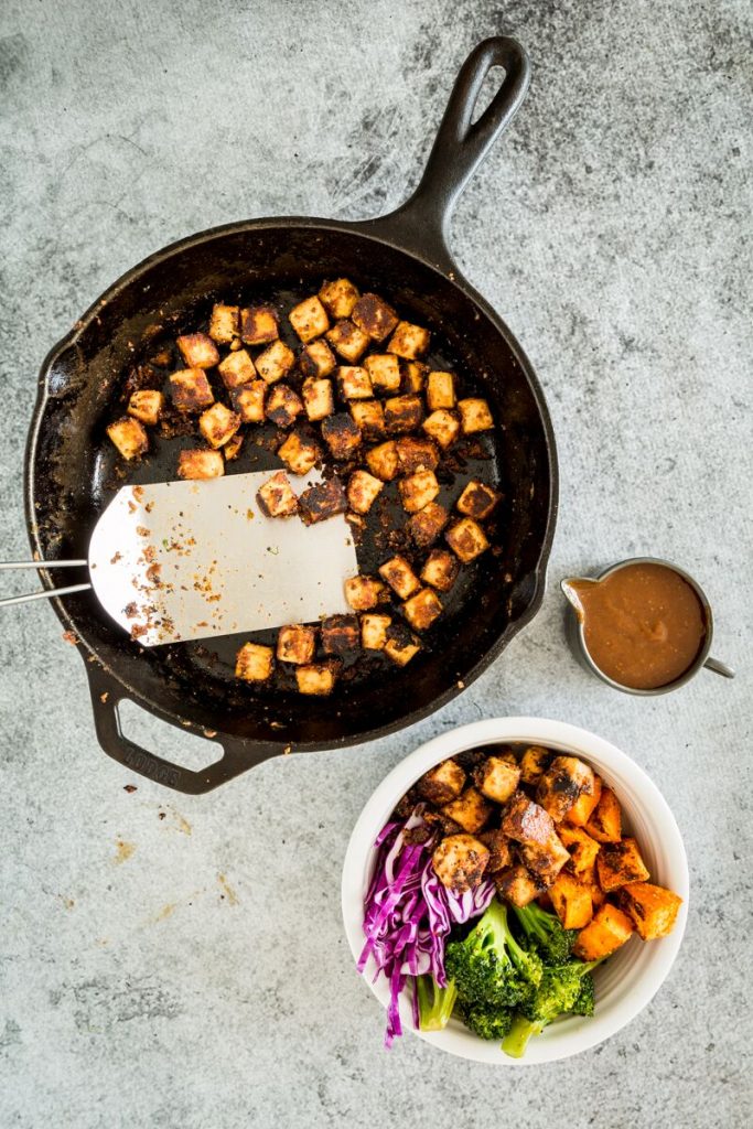 Thai Peanut Tofu & Sweet Potato Bowl 