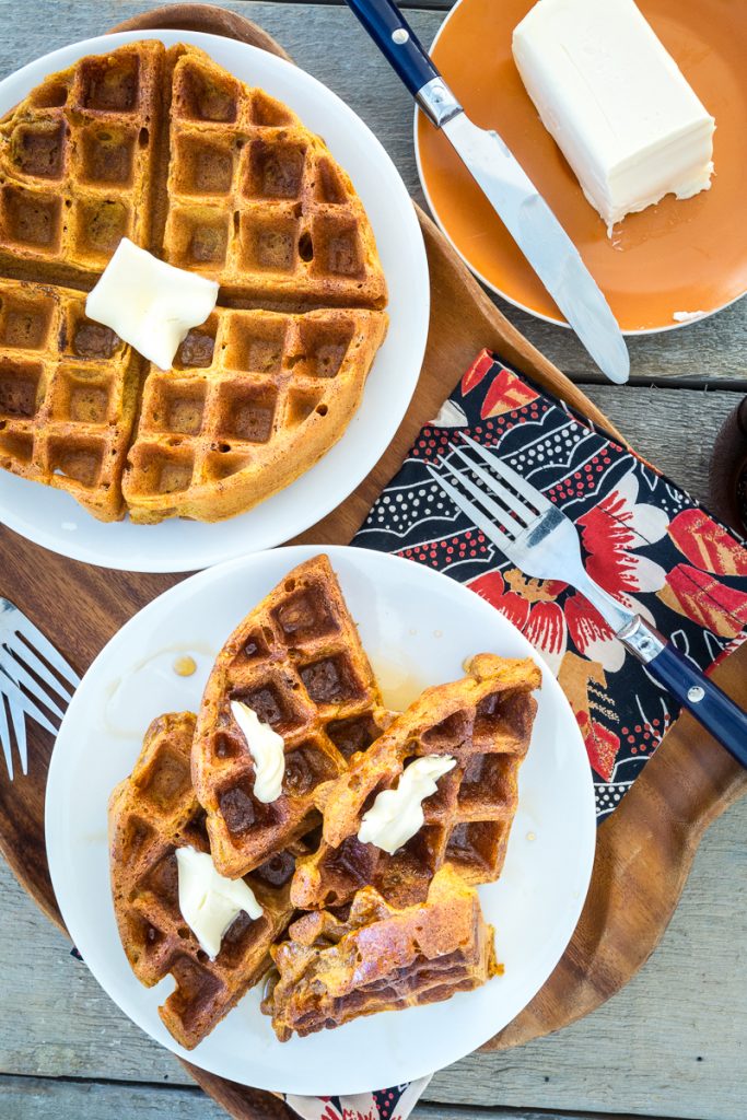 Gluten-free, Vegan, Pumpkin Spice Waffles