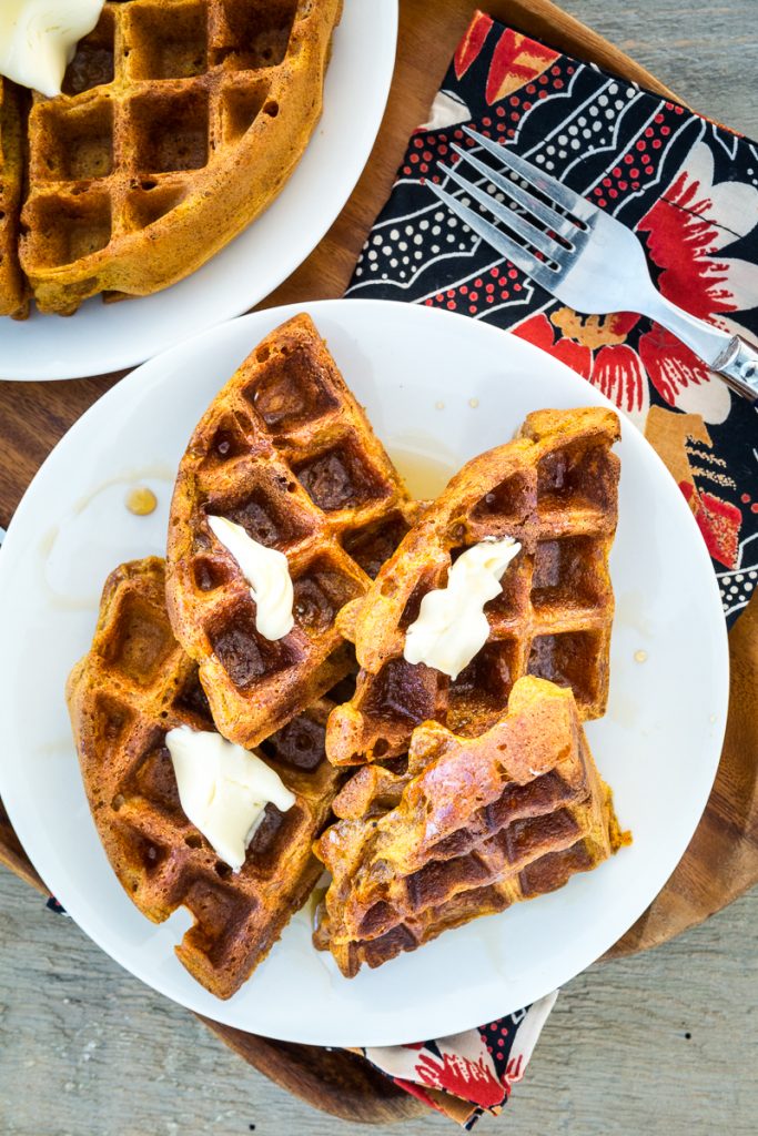 Gluten-free, Vegan, Pumpkin Spice Waffles