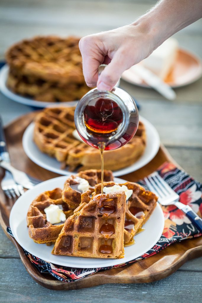 Gluten-free, Vegan, Pumpkin Spice Waffles