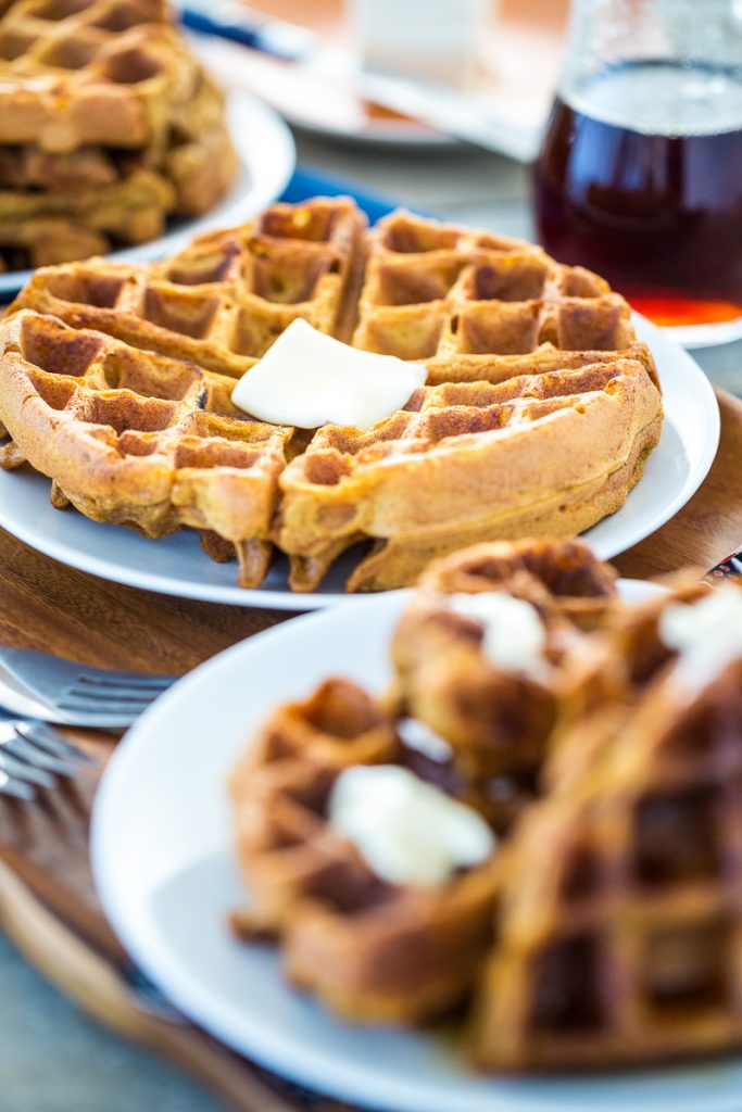 Gluten-free, Vegan, Pumpkin Spice Waffles