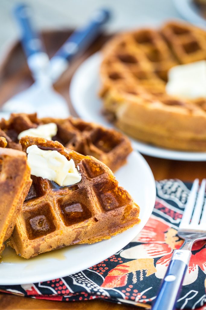 Gluten-free, Vegan, Pumpkin Spice Waffles