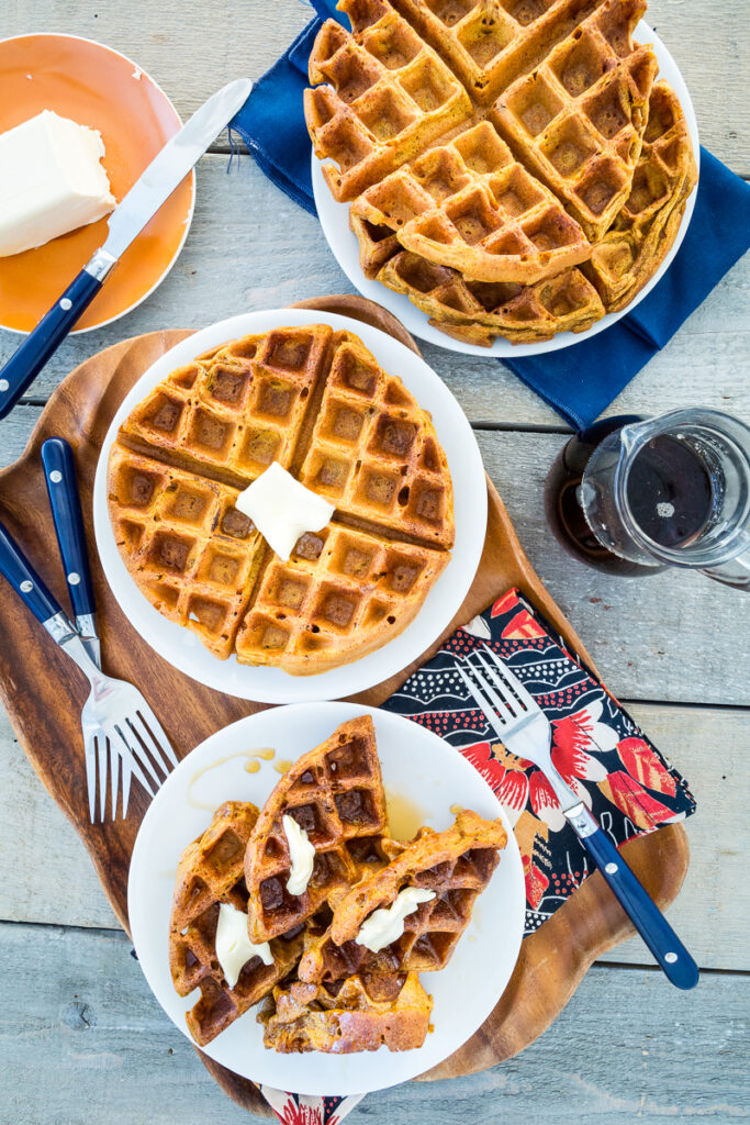 Gluten-free, Vegan, Pumpkin Spice Waffles