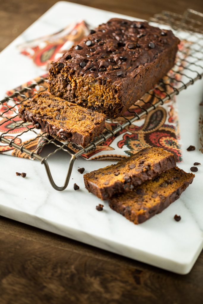 Gluten-Free, Vegan Chocolate Chip Pumpkin Date Bread