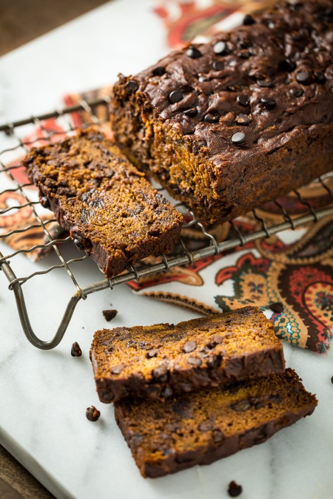 Gluten-Free, Vegan Chocolate Chip Pumpkin Date Bread