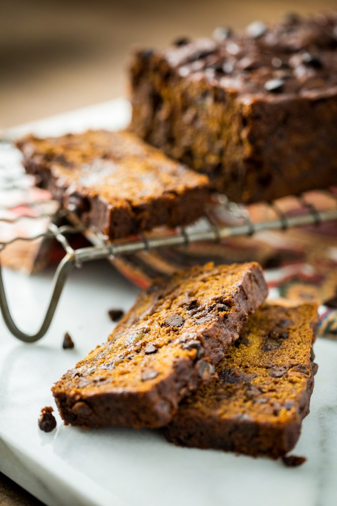 Gluten-Free, Vegan Chocolate Chip Pumpkin Date Bread