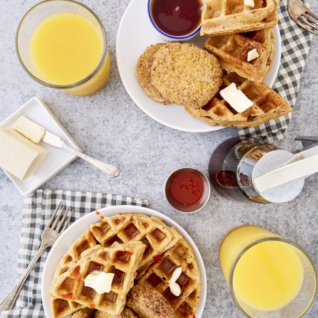 Gluten-Free, Vegan Chicken and Waffles