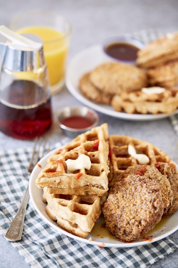 Gluten-Free, Vegan Chicken and Waffles