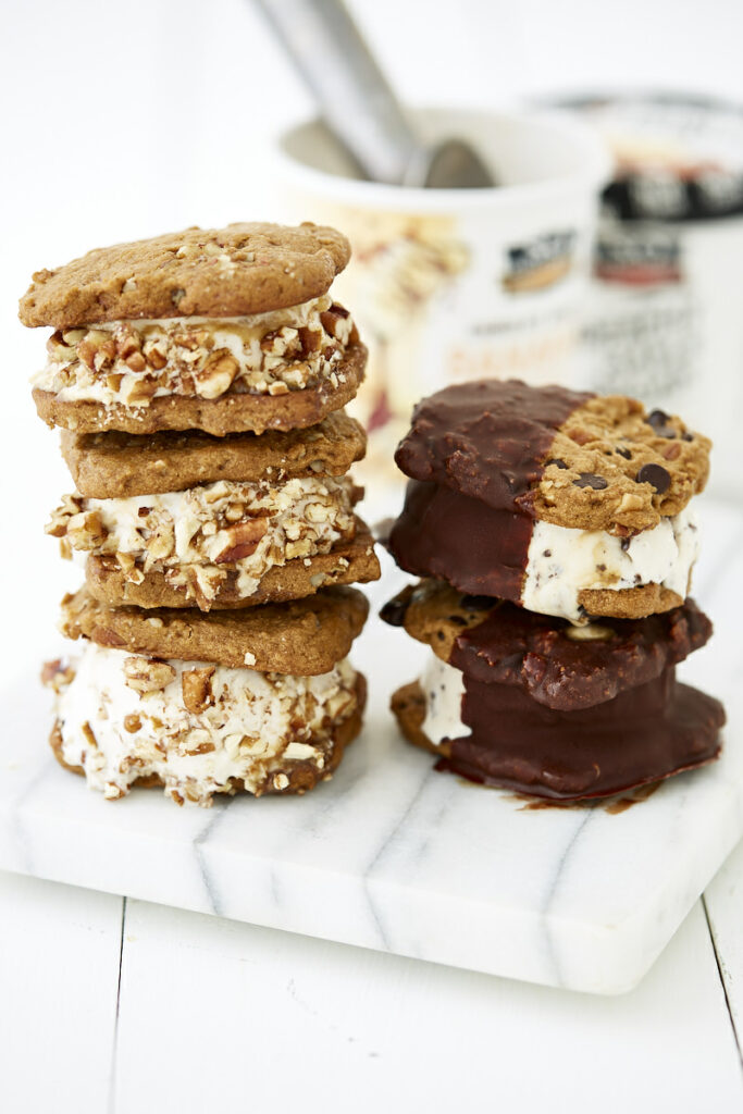 Caramel Pecan Ice Cream Sandwiches: 2 Ways