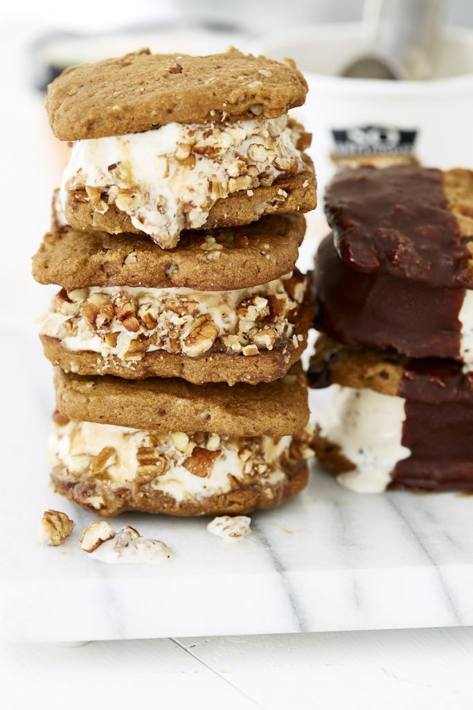 Caramel Pecan Ice Cream Sandwiches: 2 Ways