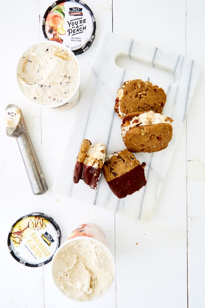 Caramel Pecan Ice Cream Sandwiches: 2 Ways